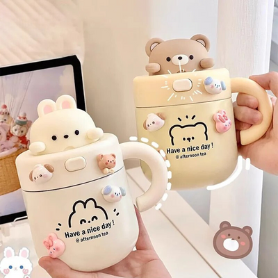 Cute Bear Straw Bottle