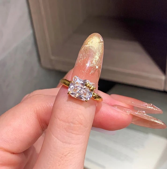925 Sterling Silver White Gold Plated Cubic Zirconia Promise Ring