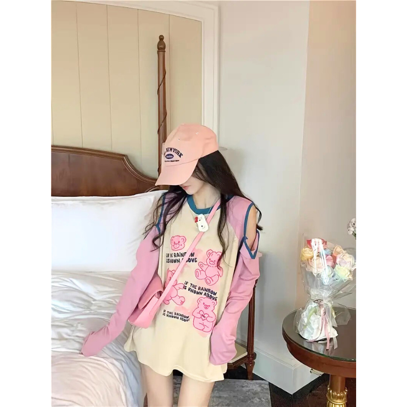 Oversized Sweater Bear Print