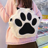 Cute Cat Paw Plush Backpack