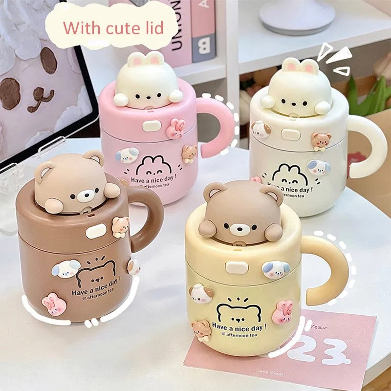 Cute Bear Straw Bottle