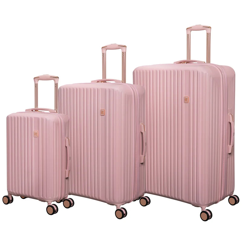 Luxuriant 3-Piece Pink Luggage Set