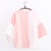 Japanese Style Cute Rabbit Tee in pink, with a cute rabbit design on the front and a pink and white back for a charming, playful look.