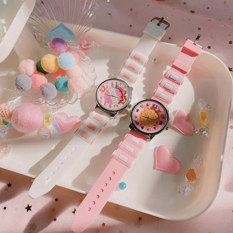 Pink and white Kawaii Candy Watch