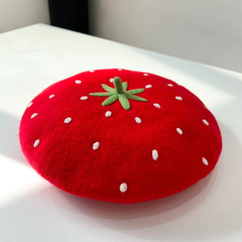 Kawaii Strawberry Beret