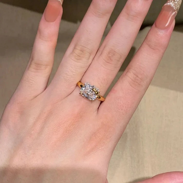 925 Sterling Silver White Gold Plated Cubic Zirconia Promise Ring