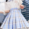 Light Blue Pleated Kawaii Skirt