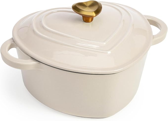 Paris Hilton Heart-Shaped Dutch Oven – Beige (2L)