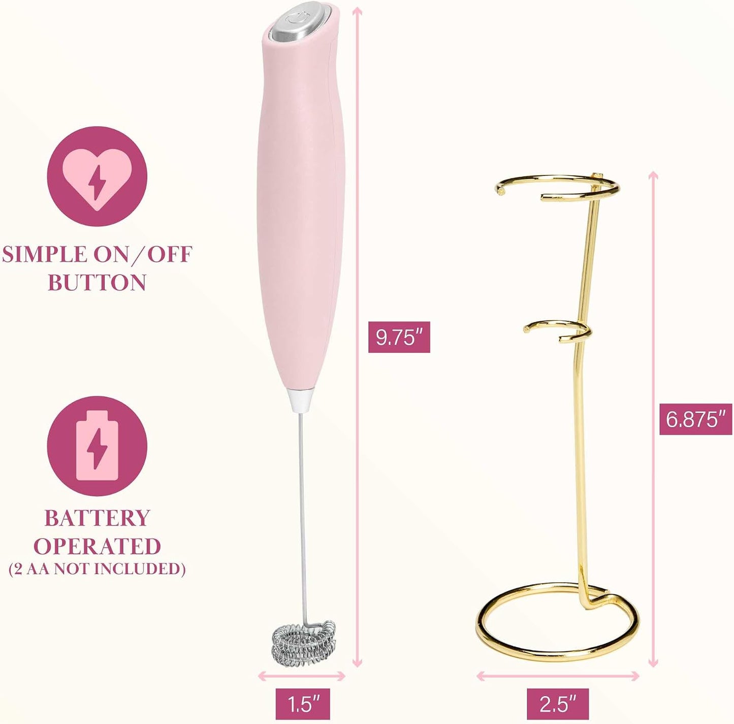 Paris Hilton Electric Milk Frother – Pink