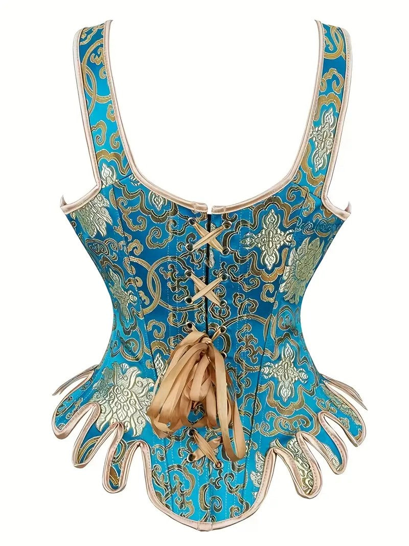 Vintage Corset with Scalloped Trim