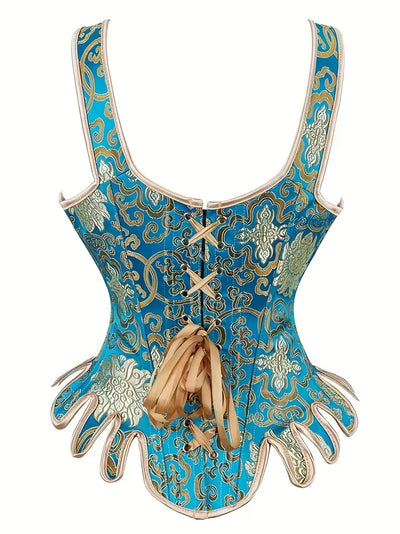 Vintage Corset with Scalloped Trim