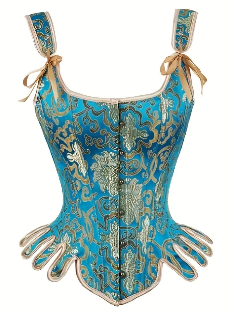 Vintage Corset with Scalloped Trim