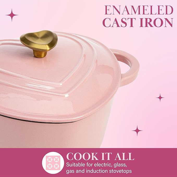 Paris Hilton Heart-Shaped Dutch Oven – Pink (2L)