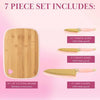 Paris Hilton Bamboo Cutting Board & Knife Set – Pink (7 Piece)