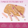 Paris Hilton Bamboo Cutting Board & Knife Set – Pink (7 Piece)