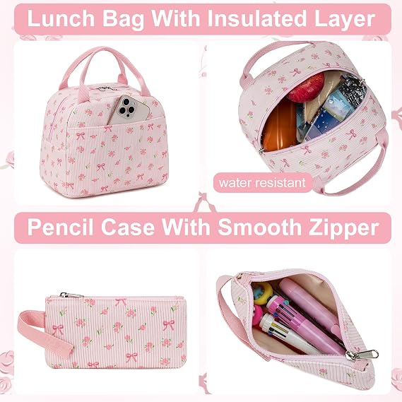 Pink Bow 3-Piece Backpack Set