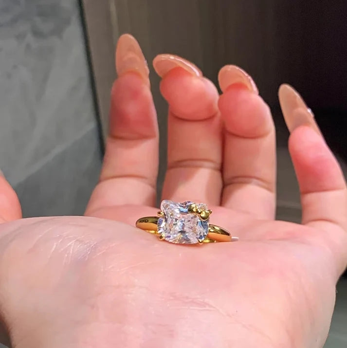 925 Sterling Silver White Gold Plated Cubic Zirconia Promise Ring