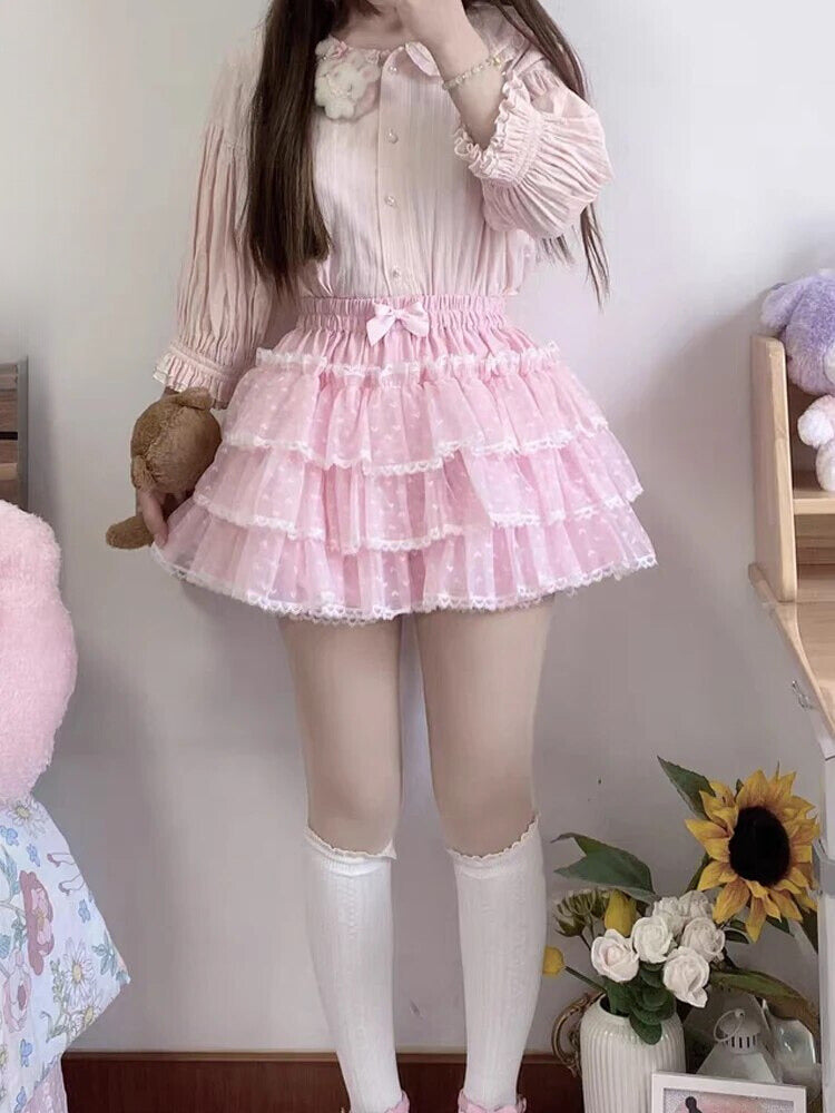 Pink Pants With Ruffled Hearts