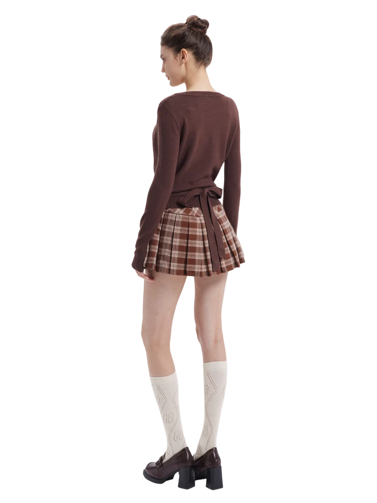 Ballet Knit Wrap Cardigan (Brown)