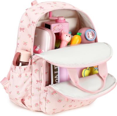 Pink Floral Backpack – 12 Inch