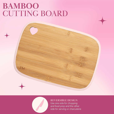 Paris Hilton Bamboo Cutting Board & Knife Set – Pink (7 Piece)