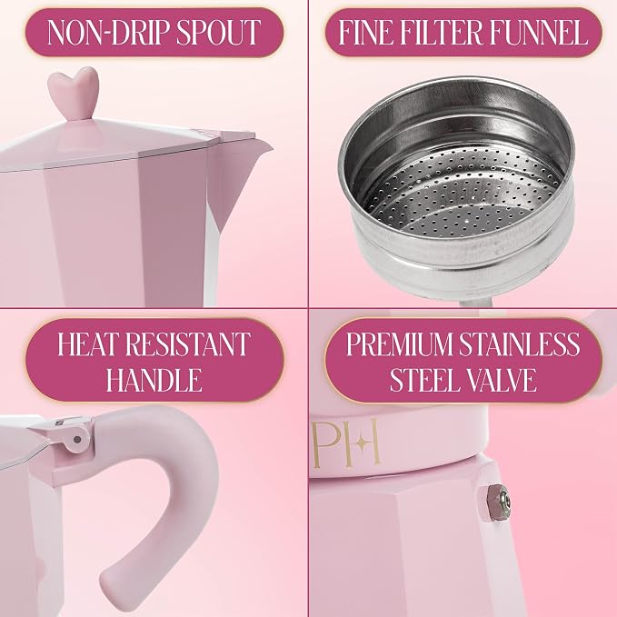 Paris Hilton Espresso Maker – Pink (6 Cups)