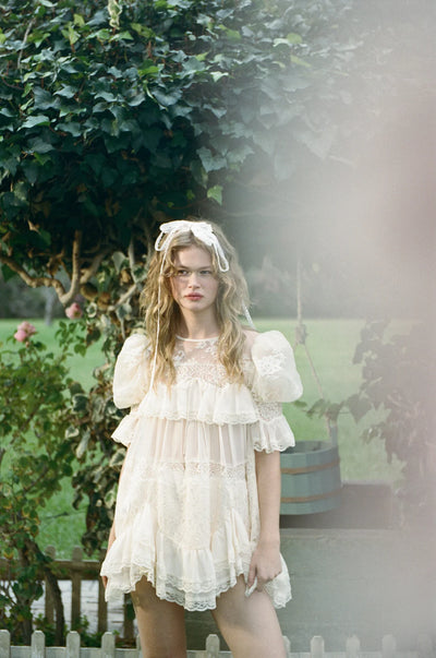 Heirloom Lace Ruffle Mini Dress