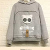 Gray Cute Cat Hoddie