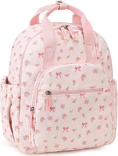 Pink Floral Backpack – 12 Inch