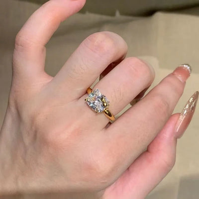 925 Sterling Silver White Gold Plated Cubic Zirconia Promise Ring