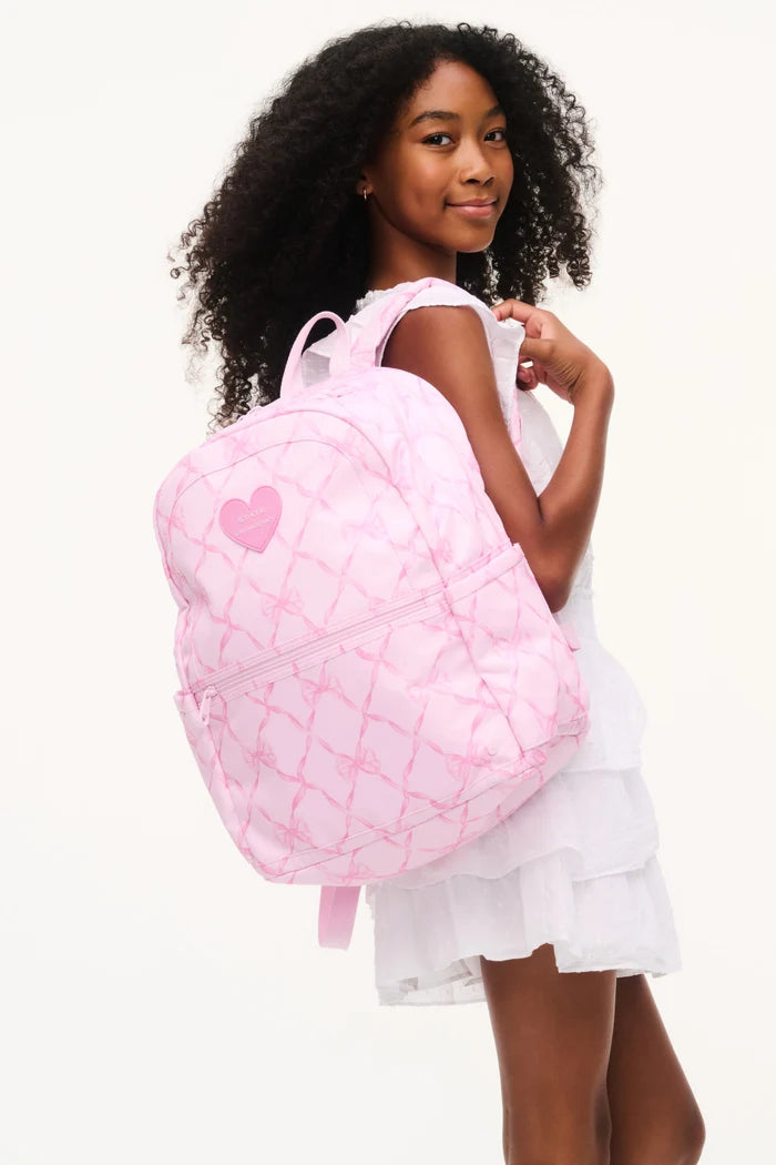 Double Pocket Bow Backpack – Pink