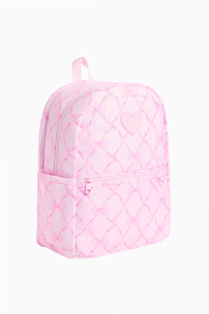 Double Pocket Bow Backpack – Pink