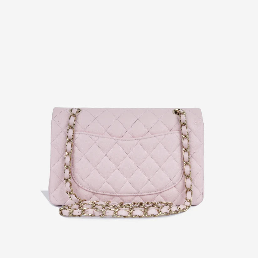 Baby Pink Caviar Leather Shoulder Bag