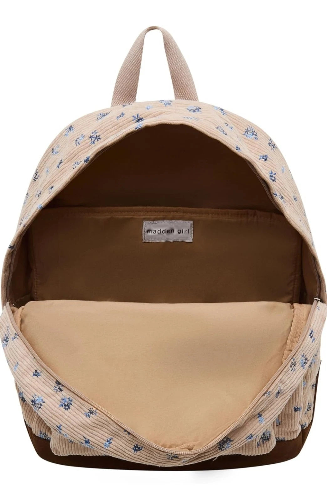 Beige Floral Backpack with Matching Lunch Bag