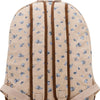 Beige Floral Backpack with Matching Lunch Bag
