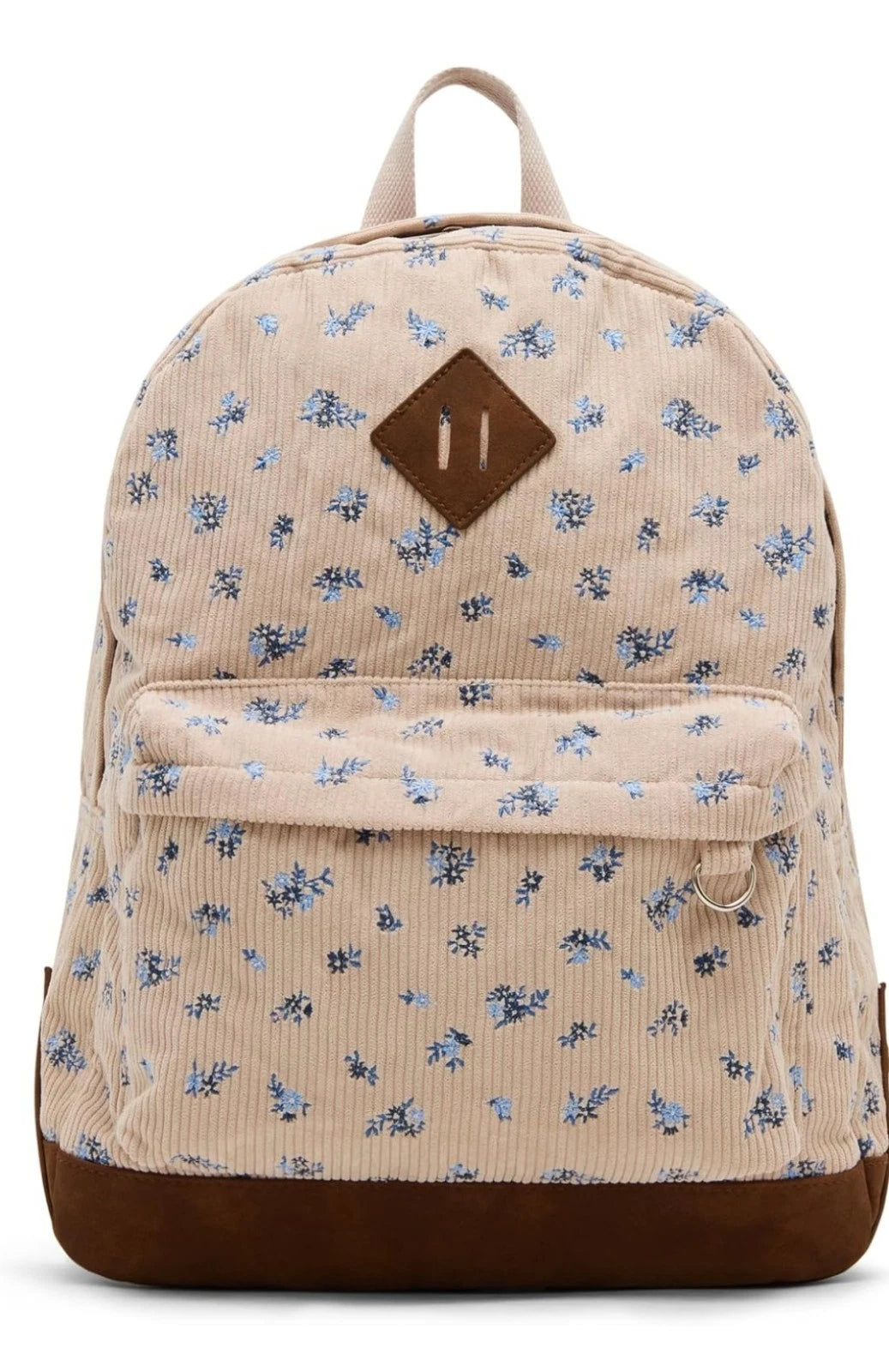 Beige Floral Backpack with Matching Lunch Bag