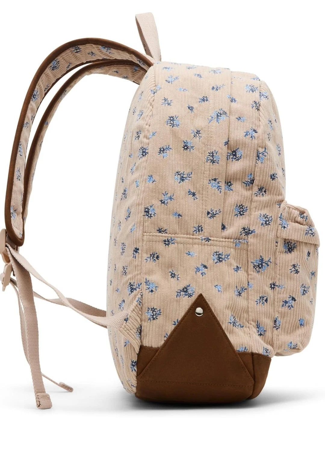 Beige Floral Backpack with Matching Lunch Bag