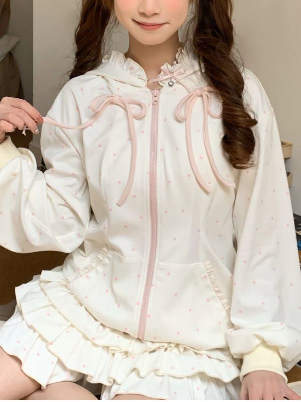 Berry Milkshake Dotty Jacket and Skirt