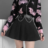 Pink Knit Sweater with Bats and Hearts