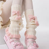 Bow Pompon Leg Warmers
