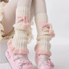 Bow Pompon Leg Warmers