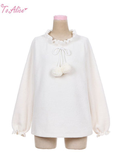 Warm Pom-Pom Bow Sweater
