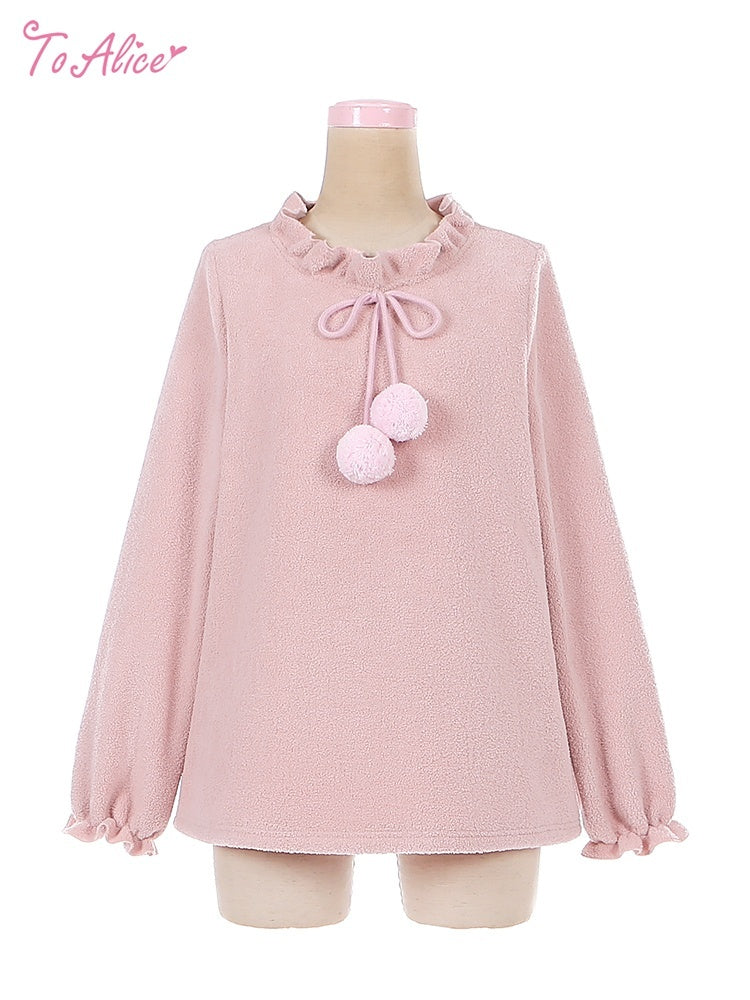 Warm Pom-Pom Bow Sweater