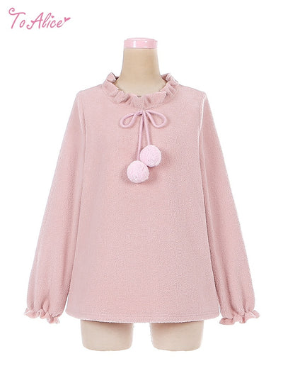 Warm Pom-Pom Bow Sweater