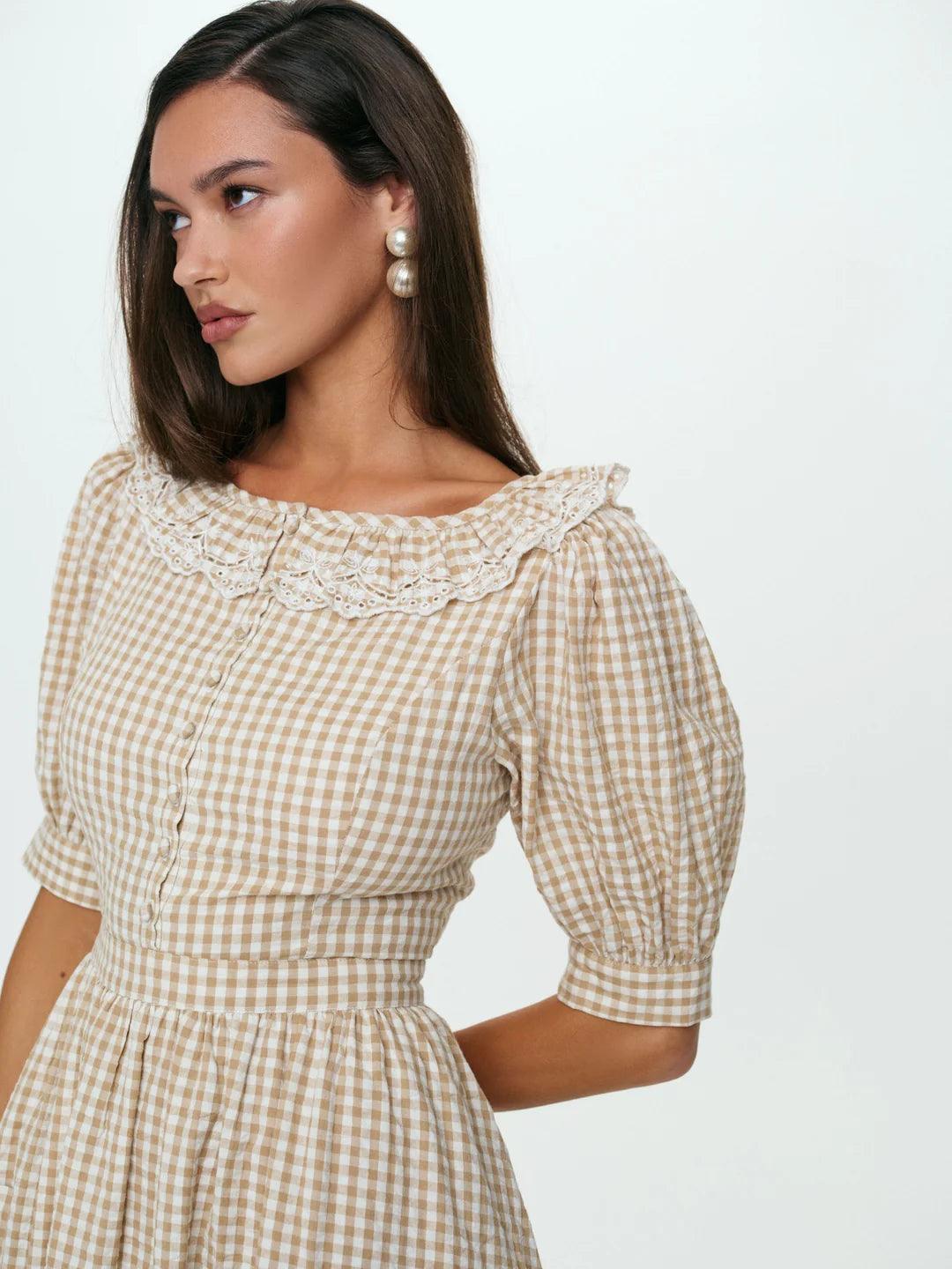 Vintage Gingham Midi Dress