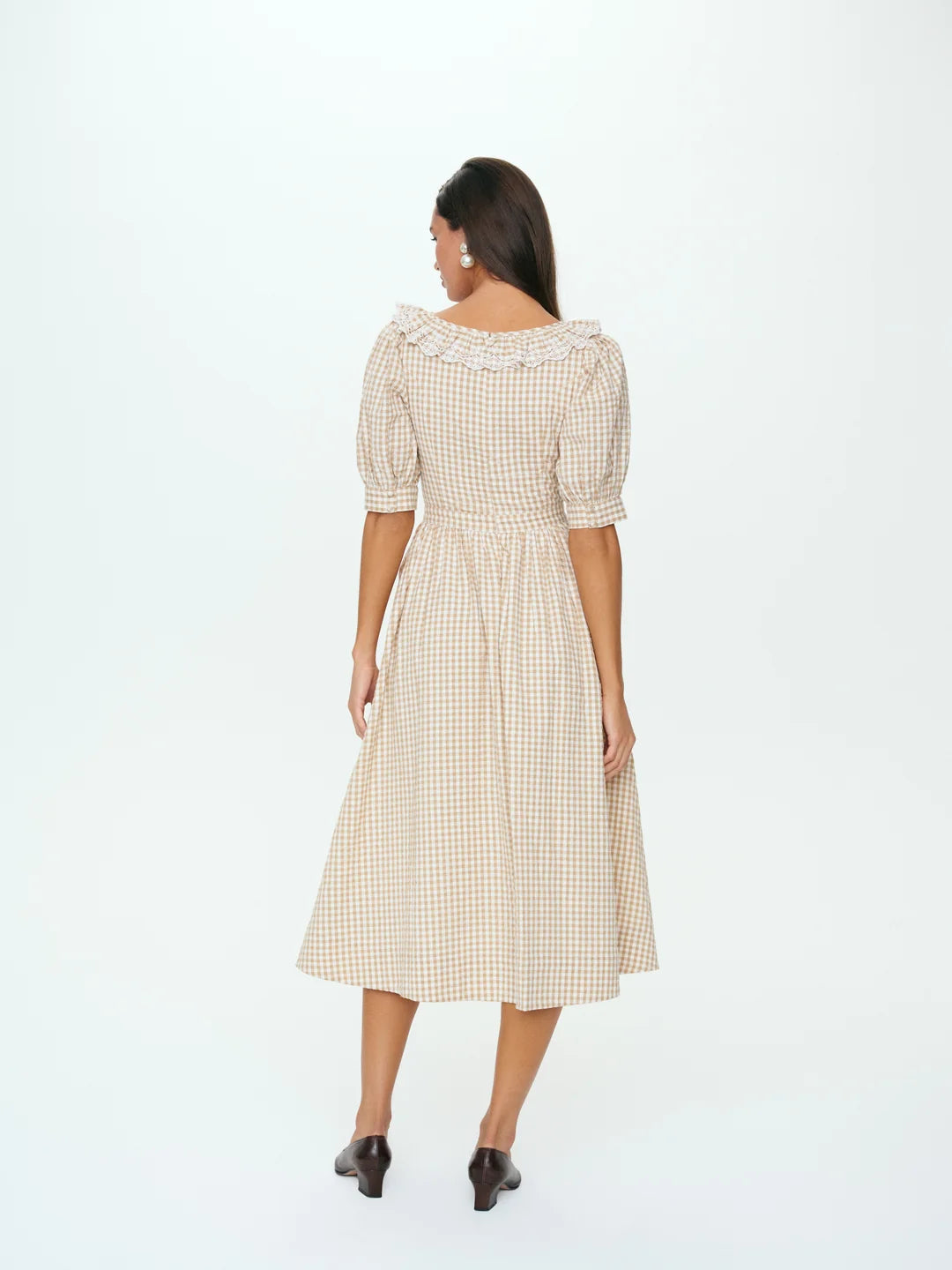 Vintage Gingham Midi Dress