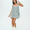 Lace Ruffle Mini Dress