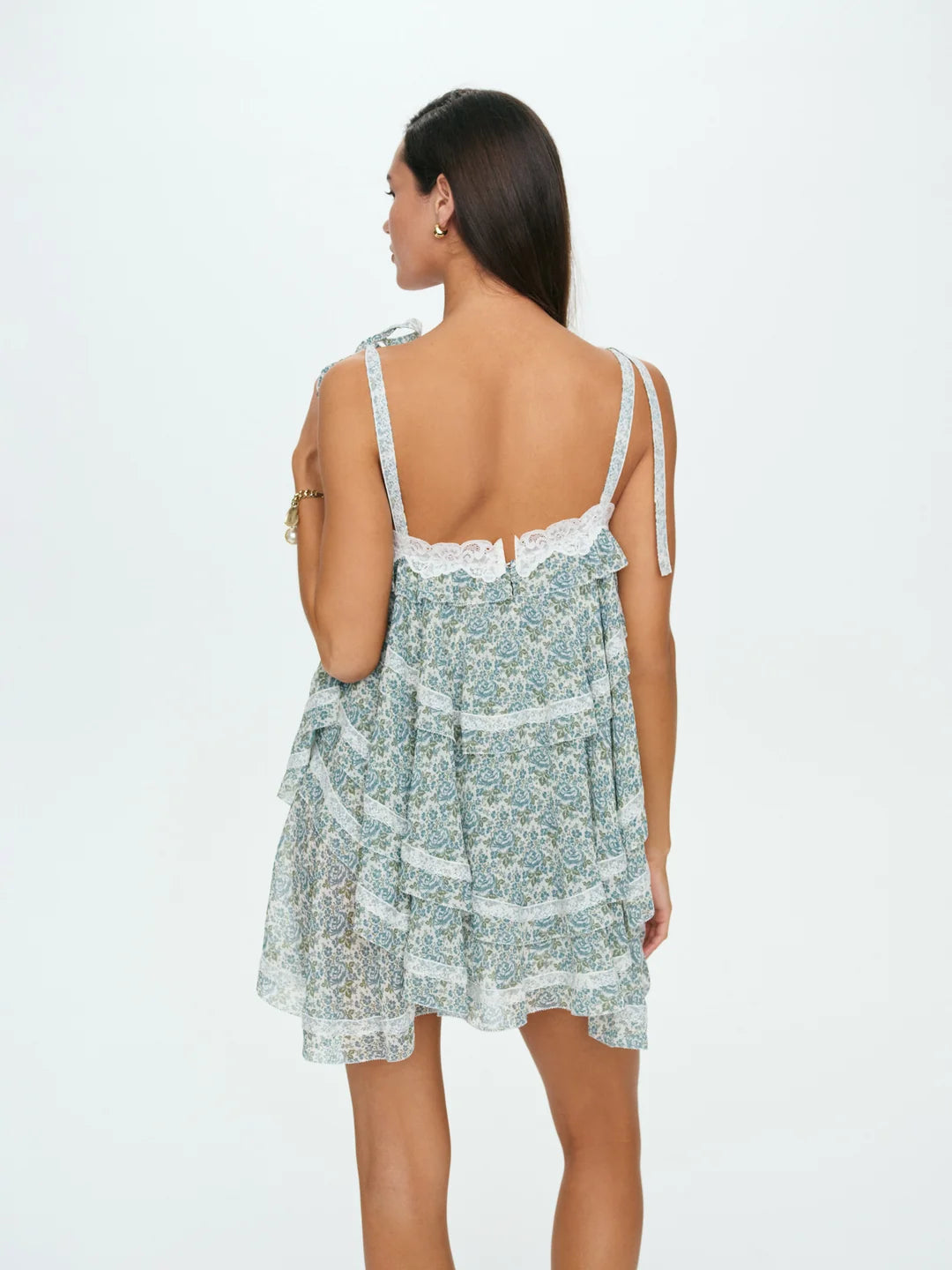 Lace Ruffle Mini Dress