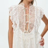 Victorian Lace Eyelet Mini Dress