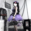 Purple Dress With Ruffles and Bow on the Back